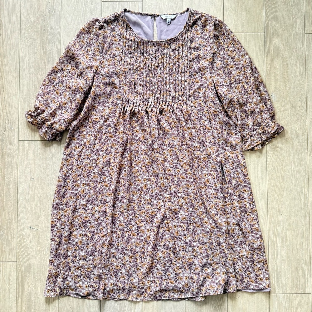 Reitmans Purple Floral Chiffon Dress Women’s Size Small Lined
